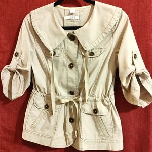 Ann Taylor Loft Womens small petit khaki jacket